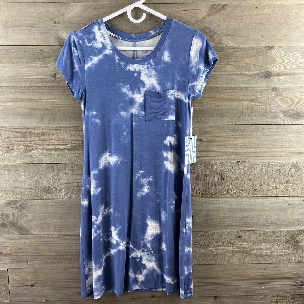 Market & Spruce Womens Dress Short Sleeve Tshirt Tie Dye Cloud Size Small